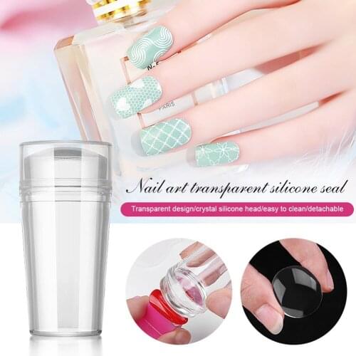 New Nail Stamper Set Jelly Head With Scraper Nail Art Template Print Silicone Stamping Plate Tools Manicure Accessories ND251