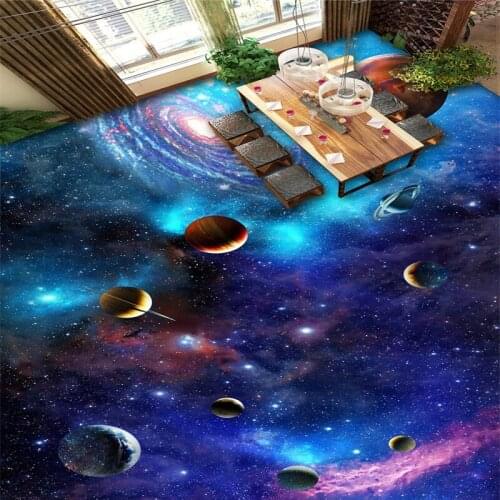 Beibehang Cosmic galaxy stars Floor Wallpaper For Living Room Custom Photo Mural Wall Paper roll PVC Bathroom 3d floor tiles