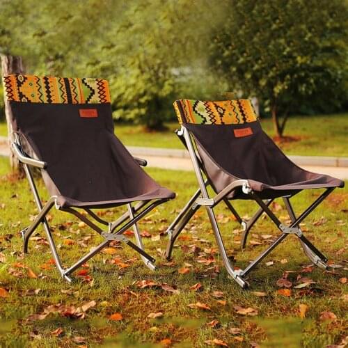 Outdoor Portable Aluminum Alloy Camping Beach Chair Lightweight Folding Fishing Camping Ultra-light Picnic Seat