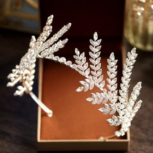 NiuShuya Luxurious Bridal Headpiece Wedding Tiaras Crown Bride Head Piece Branch Headdress Wedding Party Hair Jewelry