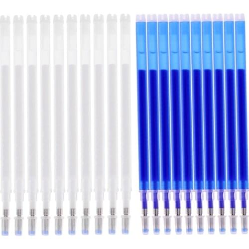 20 Pieces High Temperature Disappearing Refill Pen Heat Erase Pen Fabric Markers Sewing Tools Blue/White