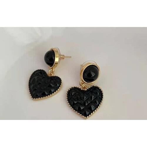 Hot New Design Gold Color Jewelry Heart Earrings Earrings Luck Heart Design Wedding Party Stud Earrings