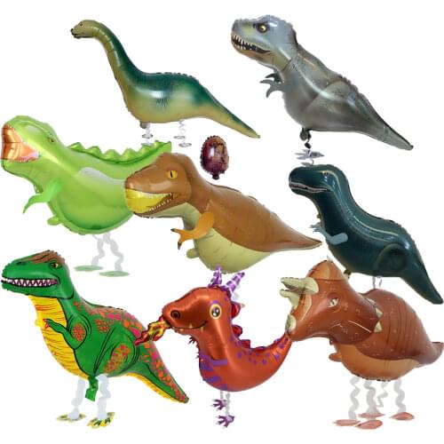 1PC Dinosaur Standing Balloon Aluminum Foil Balloon Birthday Party Decoration Favor Air Ball Childrens Toy Baby Shower Supplies