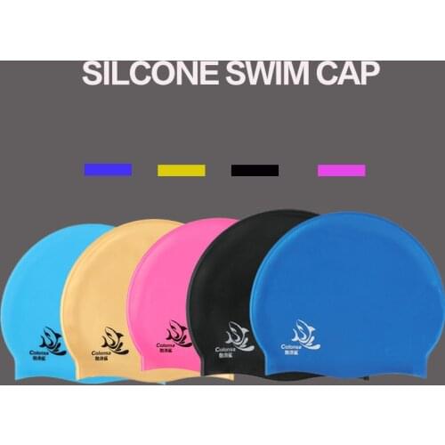 Silica Gel Swimming Cap Men Surfing Waterproof Underwater Hair Care Print Children Adult Diving Swimming Pool Equipment Cap