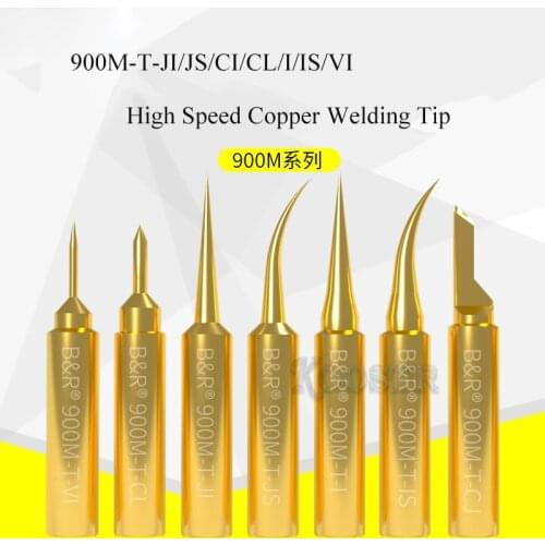 0.1mm SuperFine Soldering Iron Tips 900M-T-JI/JS/CI/CL/I/IS/VI High Speed Copper Welding Tip Non-magnetic Solder Iron Sting