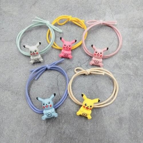 TAKARA TOMY Korean temperament cartoon Pikachu hair rope hair accessories tie hair rubber band net red small fresh hair ring