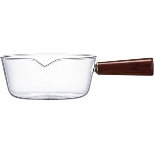 Heat-Resistant Glass Transparent Side Wood Handle Ramen Instant Noodle Bowl Japanese Household Heatable Fruit Dessert Salad