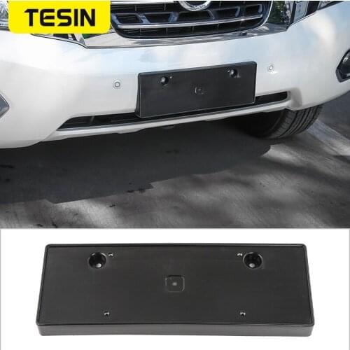 TESIN ABS Car Front License Plate Bracket Holder For Nissan Patrol Y62 2017 Up Exterior Parts Car Accessories Styling