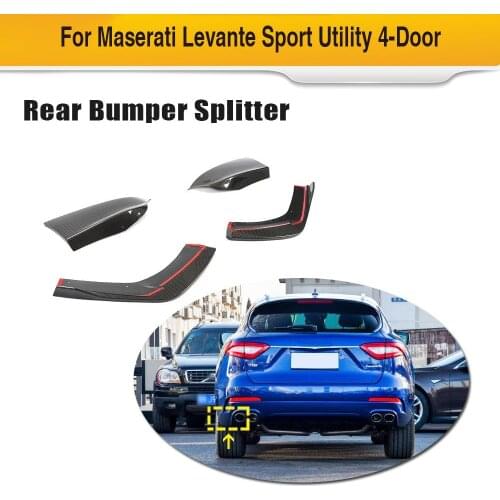 Carbon Fiber Car Rear Bumper Diffuser Lip Splitters For Maserati Levante 2016 207 2018 Rear Bumper Guard Splitters
