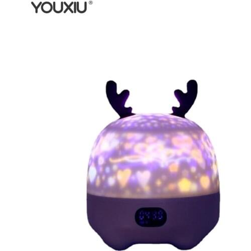 YOUXIU Projection Lamp Speaker Wireless Bluetooth Loudspeaker 5W Colorful Night Light LED Sound Box for Children Birthday Gifts