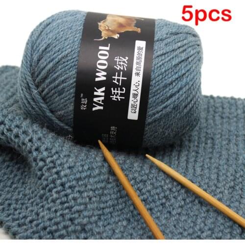 ZENGIA 5pcs/lot Yak Wool Yarn for Knitting Fine Worsted Blended Crochet Yarn Knitting Sweater Scarf 500/lot