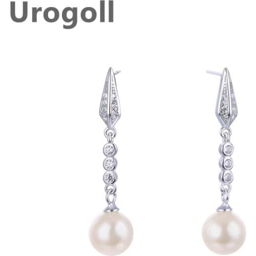 Fashion Women Earring 925 Sterling Silver Earrings Women Girl Jewelry Pearls Silver Earrings For Party Office Dress Up