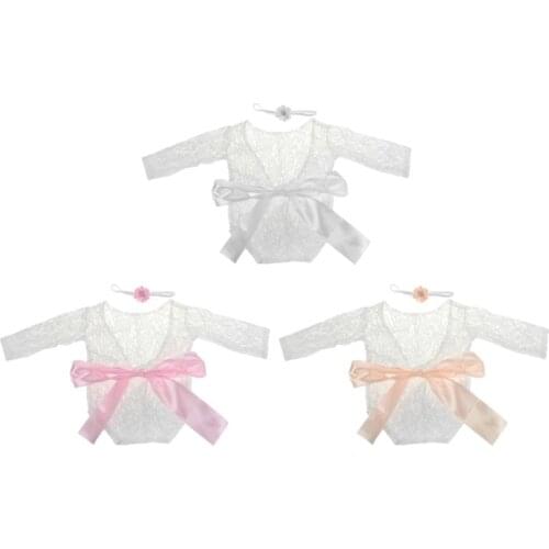 HUYU 1 Set Newborn Photography Props Baby Girl Lace Romper Infant Photo Clothes Photo Props Baby Newborn Props Infant