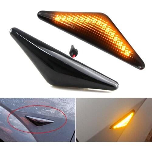 2PCS For Ford FOCUS MK I 1998-2004 ​MONDEO MK III 2000-2007 Smoke Dynamic Flowing LED Side Marker Signal Light No error