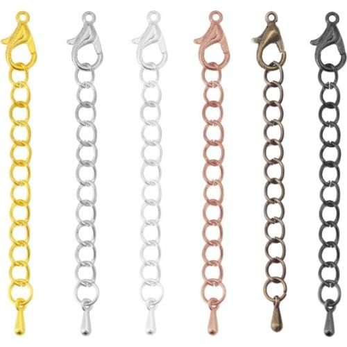 20 Sets/Pack Alloy Lobster Buckle Tail Chain Necklace Bracelet Earrings Extension Chain DIY Ear Studs Earrings Ornament