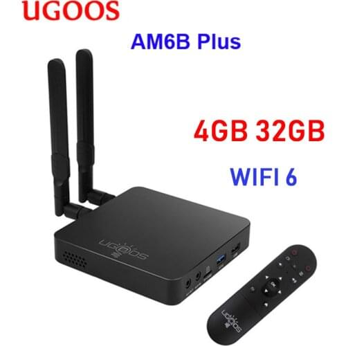 UGOOS AM6 PLUS Amlogic S922X-J Smart Android 9.0 TV Box DDR4 4GB 32GB 2.4G 5G WiFi 1000M LAN BT 4K HD Media Player VS AM6 Pro