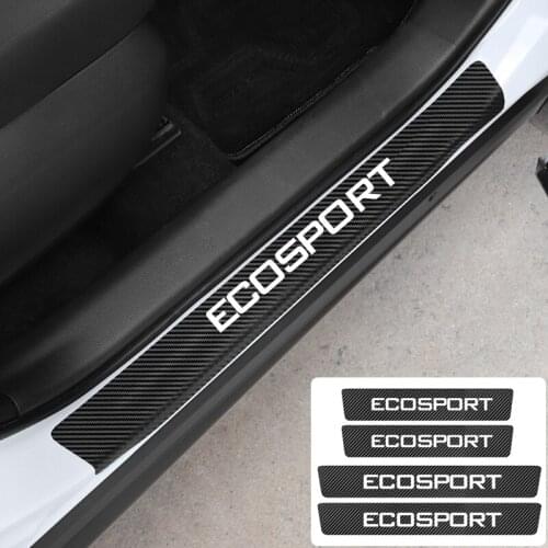 4 Pcs Car Door Sill Carbon Fiber Anti-scratch Stickers For Ford Focus Fiesta Ranger Mondeo Kuga Escape Ecosport Fusion Explorer