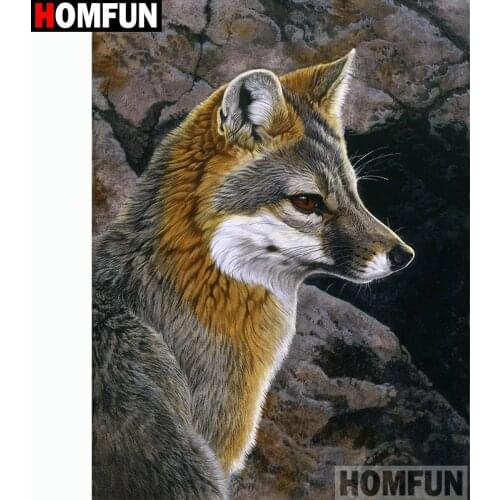 HOMFUN Full Square/Round Drill 5D DIY Diamond Painting "Animal Wolf" Embroidery Cross Stitch 5D Home Decor Gift A14470