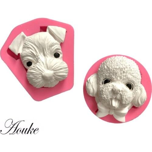 Aouke cute puppy styling silicone mold fudge clay mud mold fondant chocolate cake decoration tools