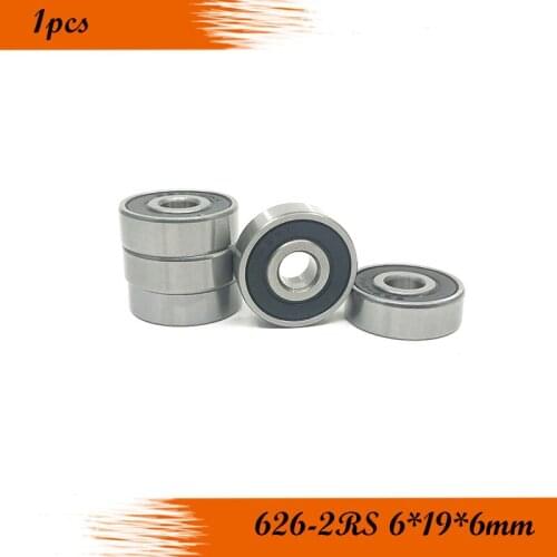 Free shipping 1PCS 626-2RS 6*19*6 mm ABEC-3 double Rubber sealing cover deep groove ball bearing