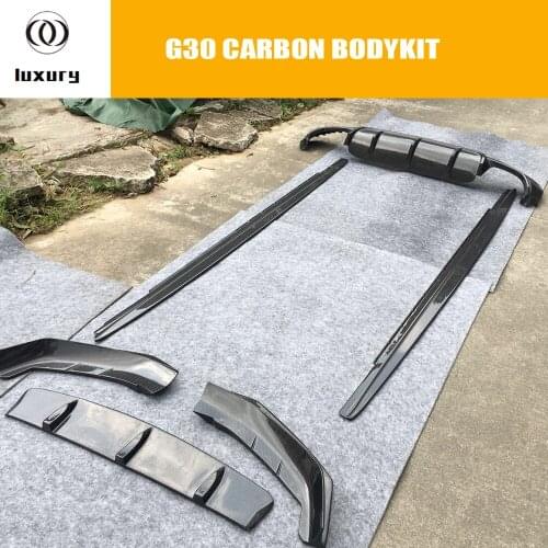 G30 Carbon Fiber Bodykit Front Lip Rear Diffuser Side Skirt for BMW G30 530 540 with M Package Auto Racing Car Styling Body kit