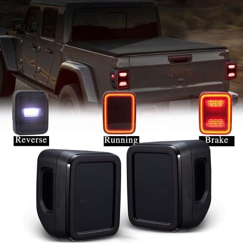 Black Housing Smoke Lens Taillight A Pair of LED Tail Light Fits For Jeep-Gladiator JT 2020 2021