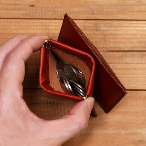 100% Genuine Leather Credit Card Holder Men Women Vintage Short Slim Minimalist Front Pocket Wallet Coin Purse Money Bag ID Case