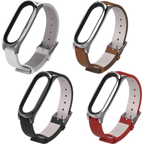 For Xiaomi Mi Band 3/4/5/6 Bracelet Strap PU Leather Wrist Band Replacement Watchband Women Vintage Smart Watch Strap Band