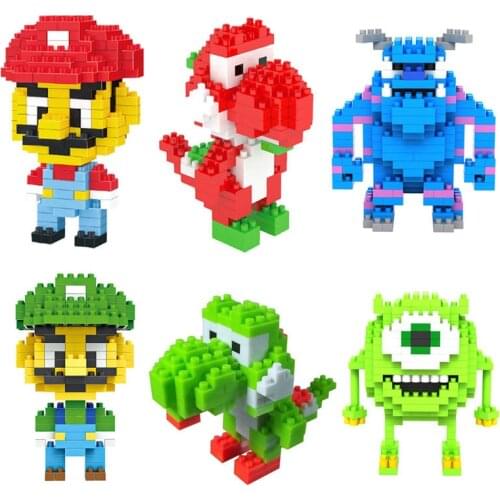 6set Super Mario Game Character Color Color Box Minifigure Action Figure Toys Figurine Children Puzzle Blocks Collection Gifts