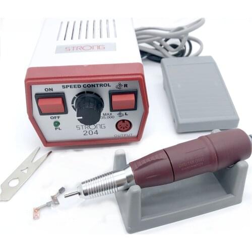 STRONG 204 red Control Box 65w 35000rpm 102L 120II handle Electric Nail Drill Polish Machine Manicure Nail Drill Set