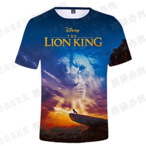 2021 Summer Short Sleeve The Lion King Anime 3D Print T Shirt Men Women Children Casual Streetwear Boy Girl Kids Cool Tops Tee