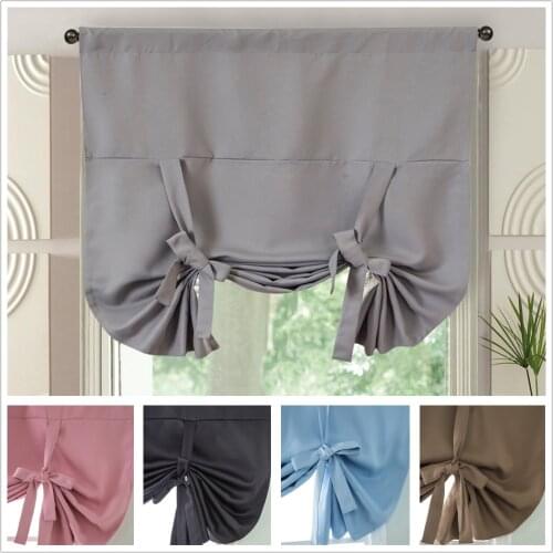 GY3002 Kitchen Curtain Short Roman Blinds Blackout 90% Curtains Window Treatment Door Curtains Home Decoration Rod Pocket