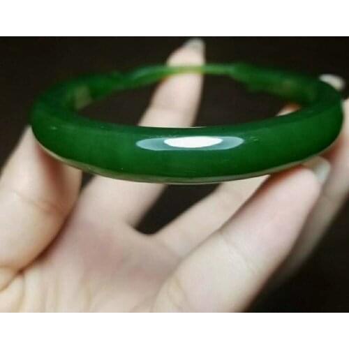 H38#Russian material and Tian Yu ice bottom spinach green jasper fish bracelet