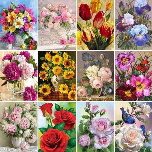 Flowers Rose Art Picture Diamond Painting DIY 5D Cross Stitch Full Square/Round Diamond Embroidery Mosaic Home Decoratio