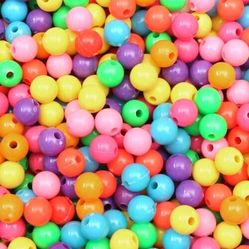 3000Pcs Mixed Round Acrylic Beads For Jewelry Marking Bracelet Charm Needlework Accessories Jewelry Finding Decoration 3-12mm