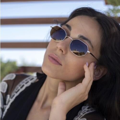 ZENOTTIC Small Octagonal Polarized Sunglasses for Women Men Hippie Metal Frame Retro Rectangle UV400 Goggles Driving Sun Glasses