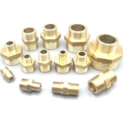 Copper equal diameter double outer External thread 1/2 conversion 1/4 Variable diameter 3/8 turns 1/8 joint 1 inch 4/3