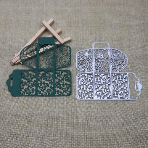 Rose Leaf Box Metal Cutting Dies Stencil Template Die Cut Scrapbooking Embossing Art Decoation Craft Knife Mold