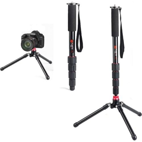 2 in 1 Aluminum Camera Unipod Monopod Tripod Stand Walk Stick Stabilizer for Canon Nikon Sony DSLR