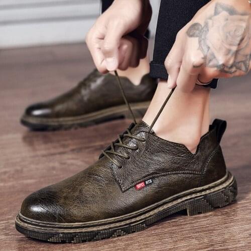 Men Leather Shoes Man Classic Style Flats Black Lace Up rounted Toe Shoe For Men Oxford Shoes Breathable sneakers Zapatos Hombre