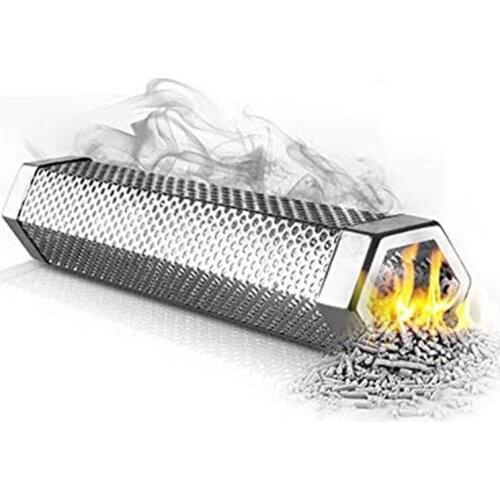 LBER Barbecue Set BBQ Grill Smoker Tube Perforated Mesh Tube Stainless Steel Barbecue Barbecue for Smoking Cheese