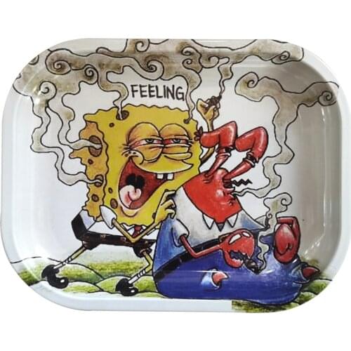 2020 New Small Size Cartoon PAttern Tray DIY Cigarette Accessories Tool Tobacco Metal Tray Storage Plate Discs for Herb Grinder