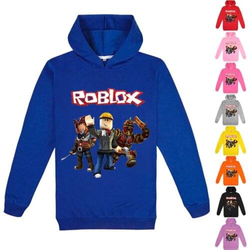 New Roblox Spring Autumn Casual Hoodies Sweatshirts Long sleeve Kids Boys Solid Color Hoodies Sweatshirt Tops for Birthday Gift