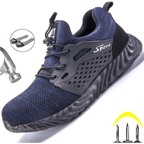 New Safety Shoes For Men Steel Toe Shoes Construction Industrial Shoes Work Sneakers Anti-puncture Security Shoes Plus Size 50