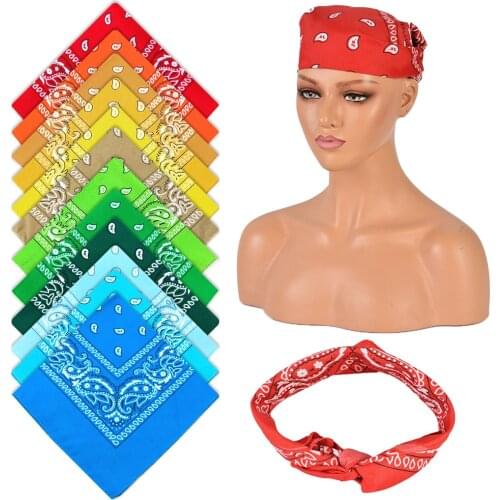 Unisex Kerchief Bandana Hip Hop Fashion Headband Neck Scarf Sports Headwear Wrist Wraps Head Square Scarves Print Handkerchief