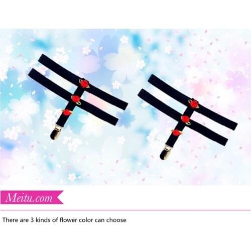 3 color flower handmade silk flowers harajuku kawaii wedding bridal garter cinta liga garter stockings body cage bondage harness