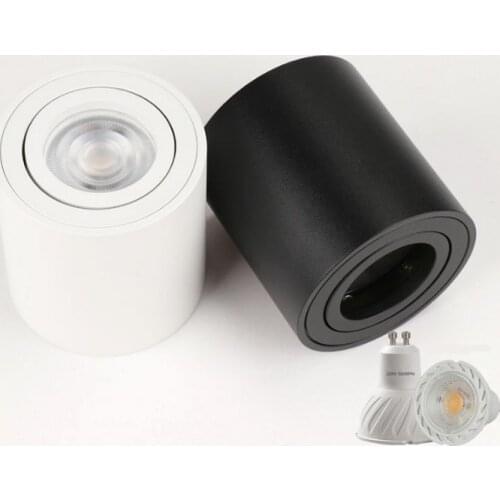 Dimmable LED Round Surface Mount Downlight 7W 10W GU10 Fixture Cylinder Ceiling Down Spot Light Bedroom Lamp