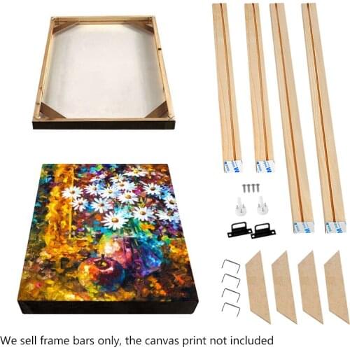 Professional Stretcher Bar Canvas Frames Kit DIY Sturdy Wood Strip Frame For Oil Diamond Painting Picture Wall Art Decor