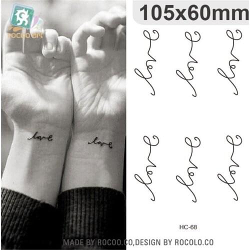 Simple waterproof temporary tattoos for boy women 3d love character design tattoo sticker Free Shipping HC1068