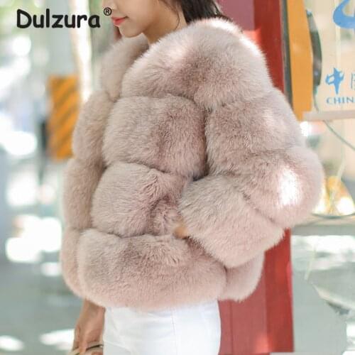 Fluffy Pink Faux Fox Fur Coat Jacket Women Winter 2020 New Fashion Fake Fox Fur Short Coat Elegant Thick Warm Overcoat Femme